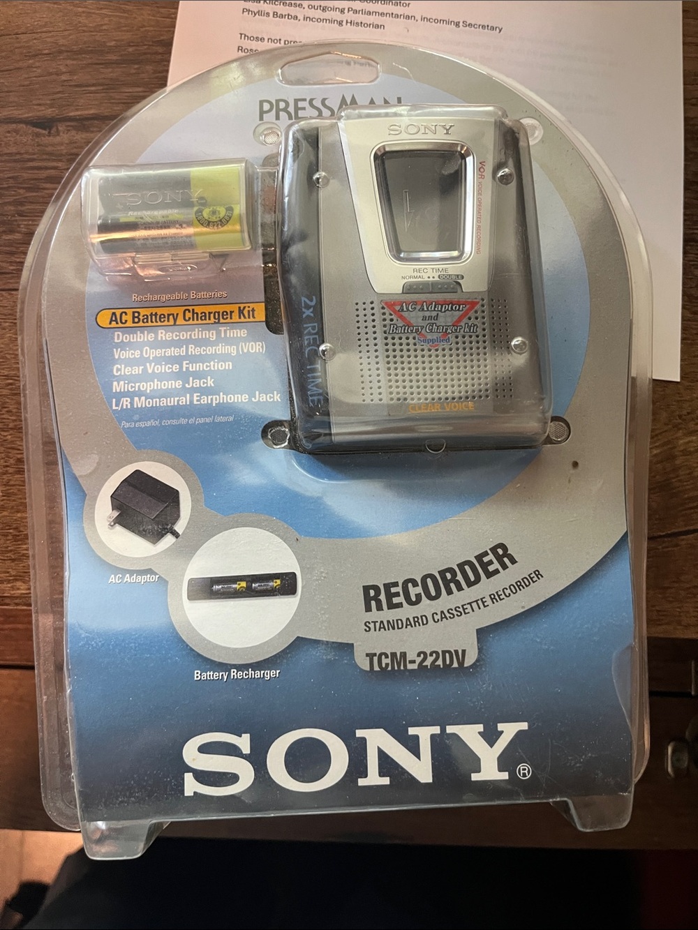 Sony Silver Portable Cassette Recorder with Black Accents